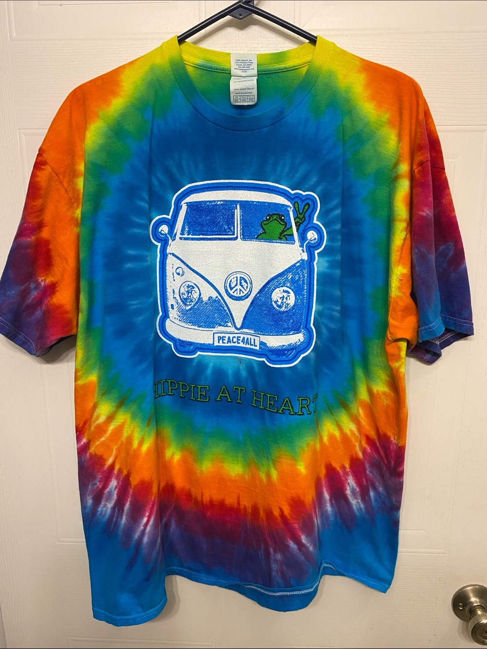Delta Tie-Dye Crewneck Tee - Green, Blue, Yellow